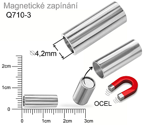Magnetické zapínání CHIRURGICKÁ OCEL ozn.-STAS-Q710-3. velikost pr.6x16mm