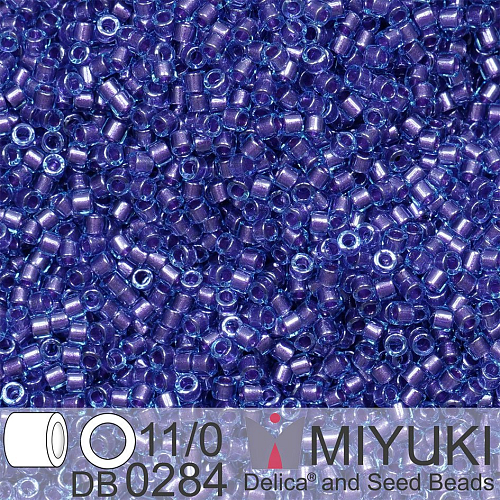 Korálky Miyuki Delica 11/0. Barva Spkl Purple Lined Aqua Luster  DB0284. Balení 5g
