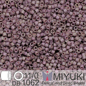 Korálky Miyuki Delica 11/0. Barva Matte Metallic Purple Sage Gold Iris DB1062. Balení 5g.