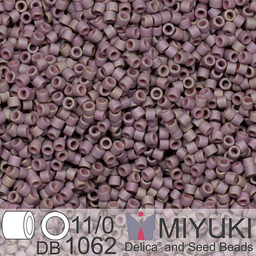 Korálky Miyuki Delica 11/0. Barva Matte Metallic Purple Sage Gold Iris DB1062. Balení 5g.