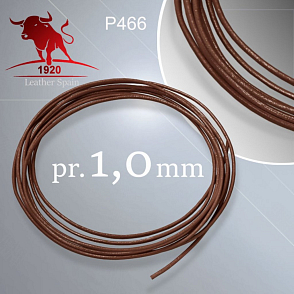 KOŽENÁ  šňůra kulatá 1,0mm Šňůra z kvalitní plné kůže. Barva P466 Hnědá