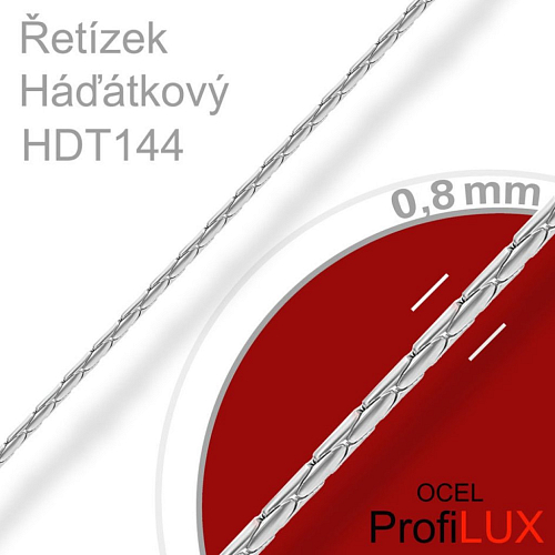 Řetízek HÁĎÁTKOVÝ HDT 144 Materiál CHIRURGICKA Ocel 316L..Velikost  šířka 0,8mm. CENA je uvedena za 0,5m.