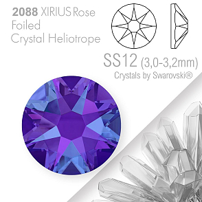 SWAROVSKI  XIRIUS Rose 2088 Foiled. Barva Crystal Heliotrope velikost SS12 (3,0-3,2mm). Balení 30Ks.