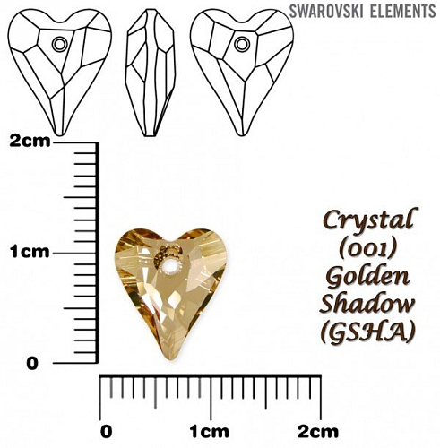 SWAROVSKI Wild Heart Pendant barva CRYSTAL GOLDEN SHADOW velikost 12mm