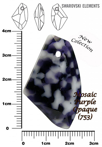 SWAROVSKI GALACTIC VERTICAL barva Mosaic PURPLE OPAQUE velikost 39mm.