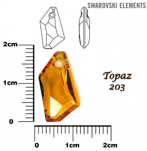 SWAROVSKI DE-Art Pendant barva TOPAZ velikost 18mm.