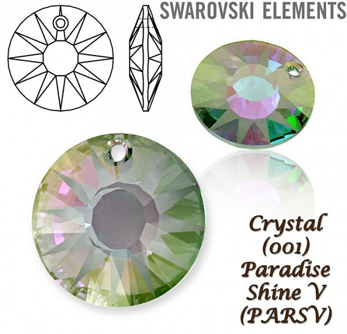 SWAROVSKI 6724/G Sun Pendant Partly Frosted velikost 19mm. Barva Crystal Paradise Shine V 