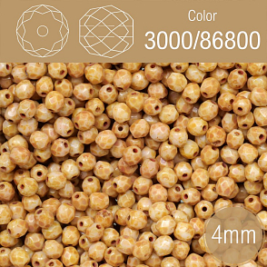 Korálky BROUŠENÉ 4mm. Barva 3000/86800. Hnědá neprůhledná . Balení 120Ks.