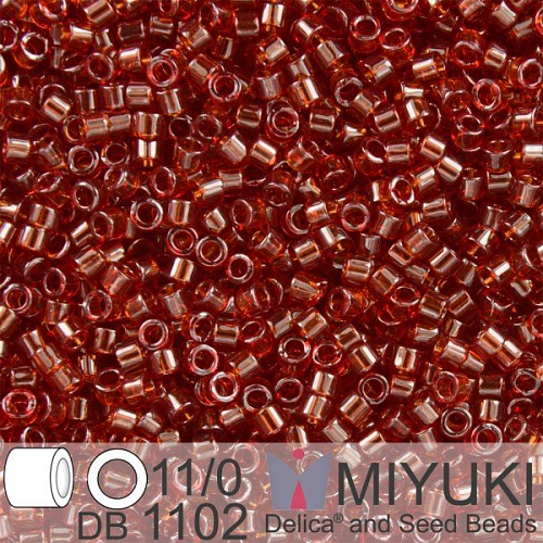 Korálky Miyuki Delica 11/0. Barva Tr Dk Cranberry DB1102. Balení 5g.