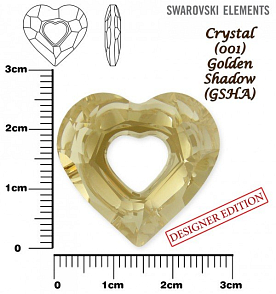 SWAROVSKI 6262 Miss U Heart barva CRYSTAL GOLDEN SHADOW velikost 26mm.