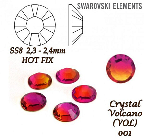 SWAROVSKI xilion rose HOT-FIX velikost SS8 barva CRYSTAL VOLCANO 