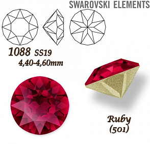 SWAROVSKI ELEMENTS 1088 XIRIUS Chaton SS19 (4,40-4,60mm) barva Ruby (501). 