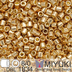 Korálky Miyuki Delica 8/0. Barva Duracoat Galvanized Champagne DBL1834. Balení 3g.