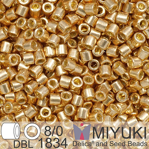 Korálky Miyuki Delica 8/0. Barva Duracoat Galvanized Champagne DBL1834. Balení 3g.