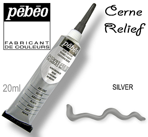 KONTURA Cerne Relief 20 ml barva Silver.Výrobce PEBEO