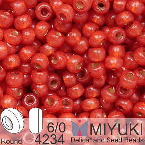 Korálky Miyuki MIX Round 6/0. Barva 4234 Duracoat Silverlined Dyed Watermelon . Balení 5g