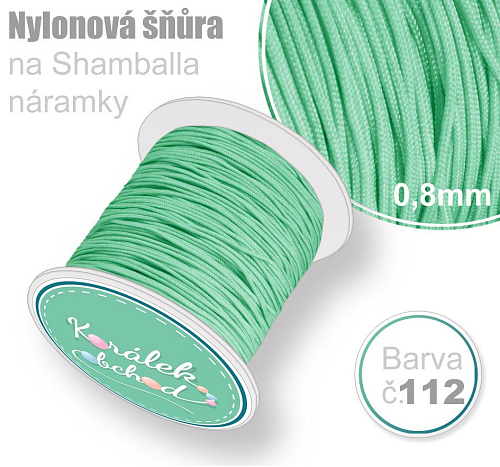 Nylonová šňůra na Shamballa náramky průměr nitě 0,8mm. Barva č.112 Zelenkavá