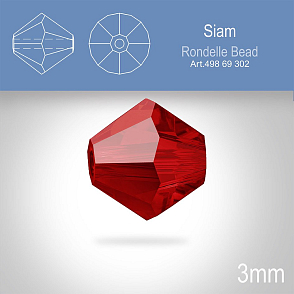 PRECIOSA Bicone (sluníčko) velikost 3mm. Barva SIAM. Balení 40ks