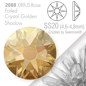 SWAROVSKI  XIRIUS Rose 2088 Foiled. Barva Crystal Golden Shadow velikost SS20 (4,6-4,8mm). Balení 15Ks.