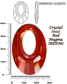 SWAROVSKI HELIOS Pendant barva CRYSTAL RED MAGMA velikost 40mm.