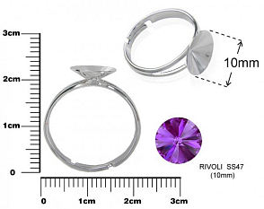 Prsten na RIVOLKY pr.10mm. Barva rhodium.