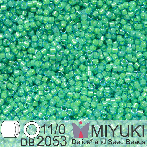 Korálky Miyuki Delica 11/0. Barva Luminous Mermaid Green DB2053. Balení 5g