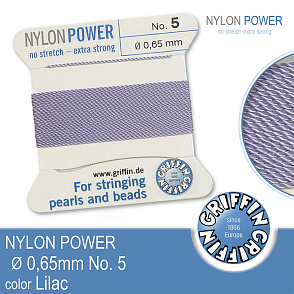 NYLON Power velmi pevná nit GRIFFIN síla nitě 0,65mm Barva Lilac
