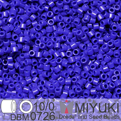 Korálky Miyuki Delica 10/0. Barva Opaque Cobalt DBM0726. Balení 5g.