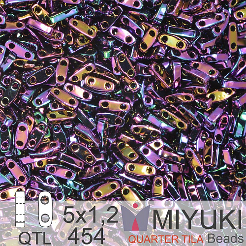 Korálky Miyuki QuarterTila. Barva Metallic Dark Plum Iris QTL 454 Balení 3g