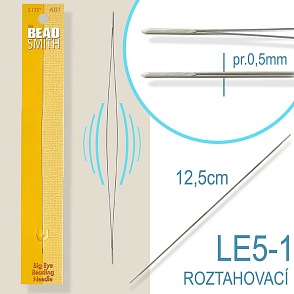 Jehla ROZTAHOVACÍ ozn.-LE5-1. Délka 12,5cm. Průměr 0,5mm.