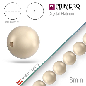 Korálky PRIMERO Crystals 5810. Barva Crystal Platinum. Velikost 8mm