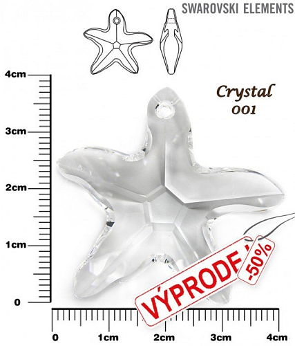 SWAROVSKI Starfish Pendant barva CRYSTAL velikost 40mm.