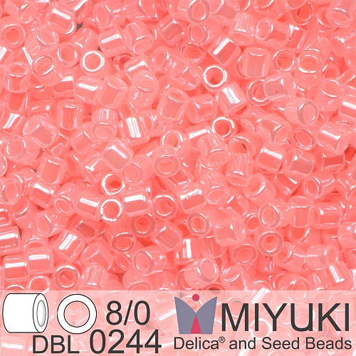 Korálky Miyuki Delica 8/0. Barva Pink Ceylon DBL 0244. Balení 5g.