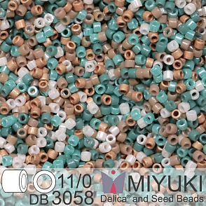 Korálky Miyuki Delica 11/0. Barva Blue Beach Mix DB3058. Balení 5g