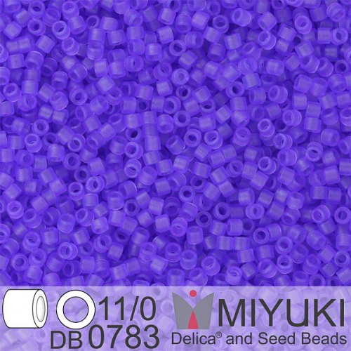 Korálky Miyuki Delica 11/0. Barva Dyed SF Tr Purple  DB0783. Balení 5g.
