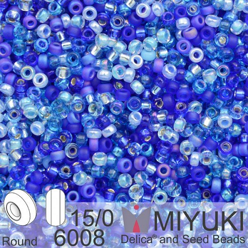 Korálky Miyuki Round 15/0. Barva Mix - Blueberry Pie 6008. Balení 5g.