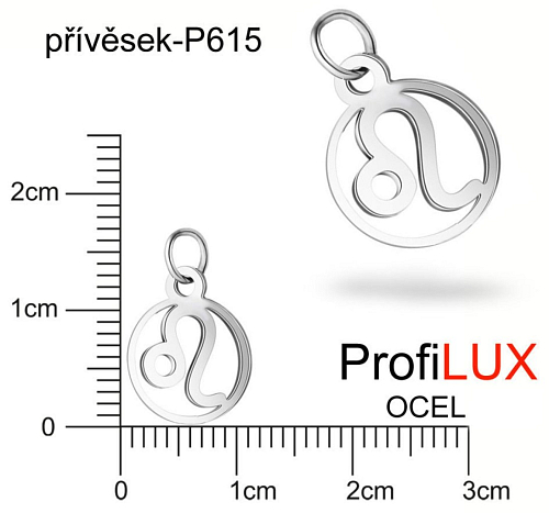 Přívěsek Chirurgická Ocel ozn-P615 Znamení Zvěrokruhu LEV velikost 11x13mm tl.1.2mm. Řada přívěsků ProfiLUX3