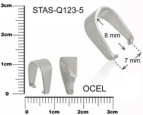 Šlupna CHIRURGICKÁ OCEL ozn.-STAS-Q123-5. velikost 8x9mm