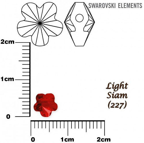 SWAROVSKI KORÁLKY Flower Bead barva LIGHT SIAM velikost 6mm. Balení 4Ks