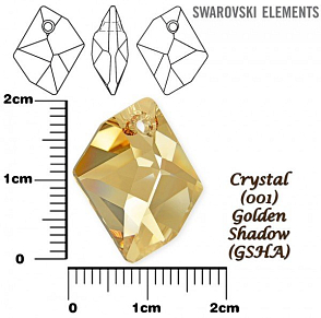 SWAROVSKI 6680 COSMIC Pendant barva CRYSTAL GOLDEN SHADOW velikost 20mm.
