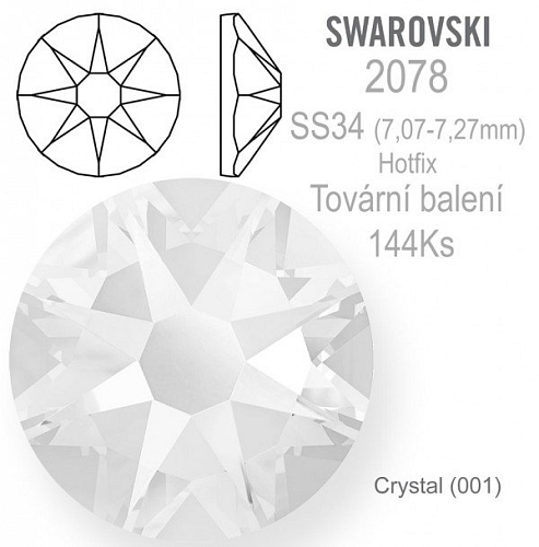 Swarovski XIRIUS Rose HOTFIX 2078 velikost SS30 barva Crystal Golden Shadow tovární balení