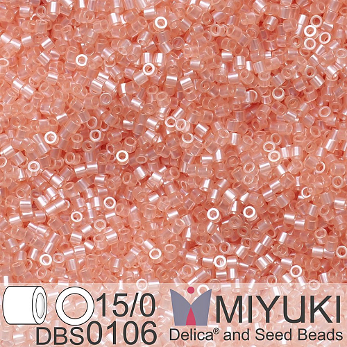 Korálky Miyuki Delica 15/0. Barva DBS 0106 Shell Pink Luster. Balení 2g.