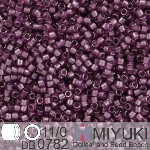 Korálky Miyuki Delica 11/0. Barva Dyed SF Tr Plum DB0782. Balení 5g