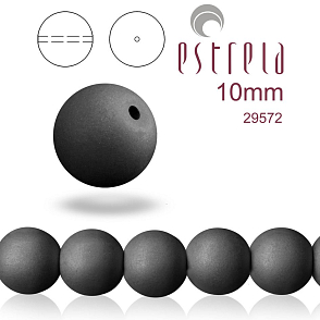 VOSKOVANÉ korále tvar kulatý. Velikost 10mm. Barva 29572 (matná černá). Balení 12ks na návleku. 