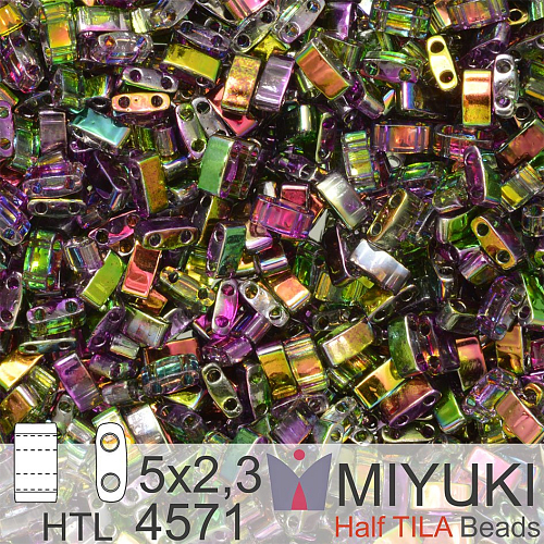 Korálky Miyuki Half Tila. Barva Magic Orchid HTL 4571. Balení 3g.