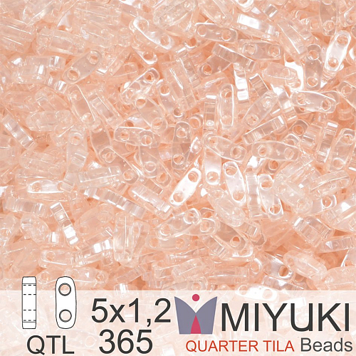 Korálky Miyuki QuarterTila. Barva Light Shell Pink Luster QTL 365 Balení 3g
