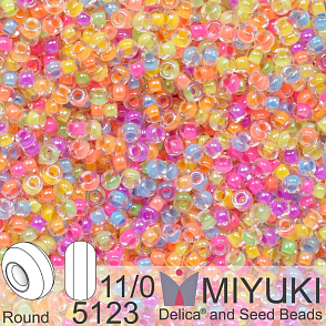Korálky Miyuki Round 11/0. Barva Neon Party Mix 5123. Balení 5g.