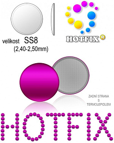 Kovové NAILHEAD HOTFIX nažehlovací polotovary. Velikost SS8 (2,40-2,50mm) Tl.0,6mm. Barva 014 PURPUROVÁ (lesklá ocelová). Balení 80Ks