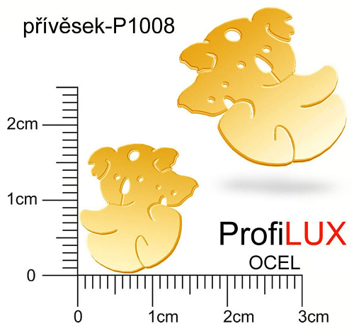 Přívěsek Chirurgická Ocel ozn-P1008 KOALA s mládětem velikost 17x17mm. Barva POZLACENO. Řada přívěsků ProfiLUX