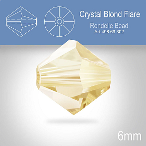 PRECIOSA Bicone MC BEAD (sluníčko) velikost 6mm. Barva CRYSTAL BLOND FLARE. Balení 18ks .